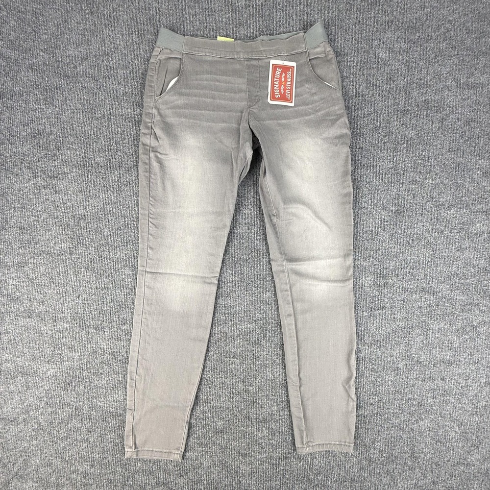 Signature Levi Strauss Modern Ankle Jegging Jeans Womens 10 Gray 81643-0004